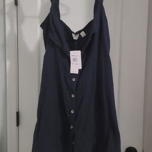 Roxy Navy Button-Down Dress